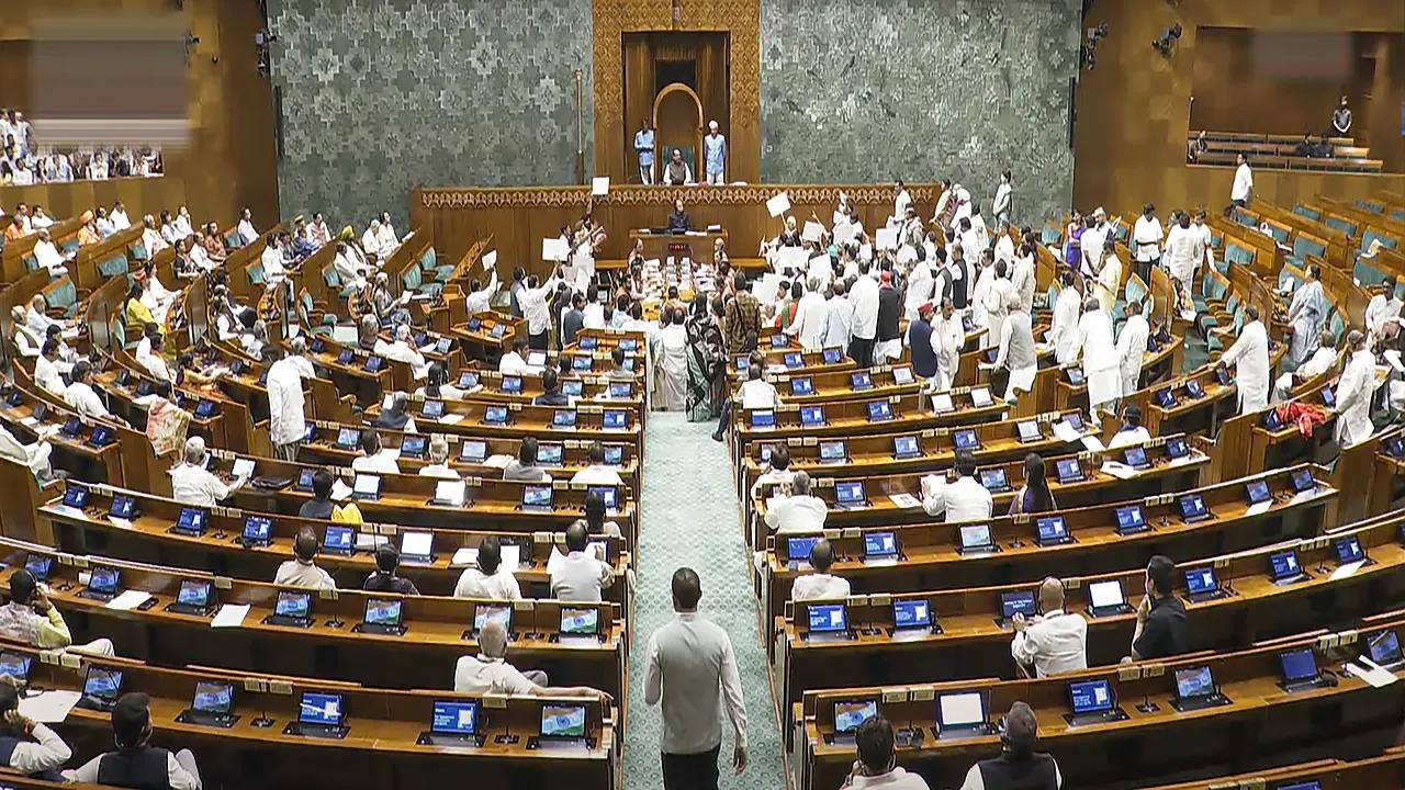 Opposition leaders meet in Parliament to finalise their strategy for the Monsoon Session on Monday. File pic